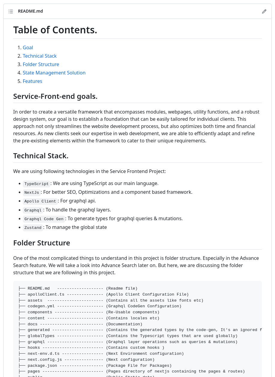 Service Frontend — TypeScript · Next.js · Apollo · GraphQL Codegen · Zustand
